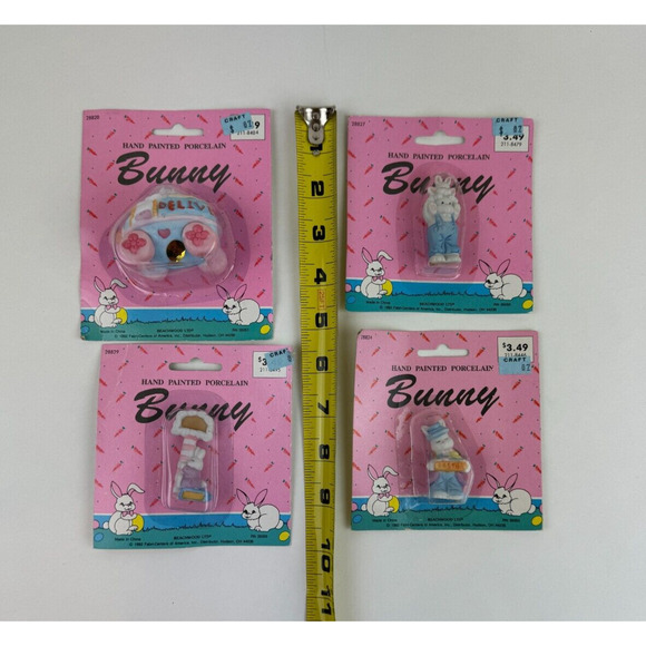 Vintage 1992 Beachwood Ltd Bunny Rabbit Easter porcelain lot of 4 figures - Picture 9 of 10